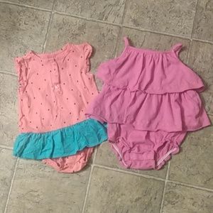 Carter's lot of 2 Summer Rompers - Sz 24m